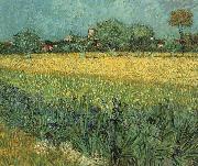 View of Arles with Irises in the Foreground Vincent Van Gogh